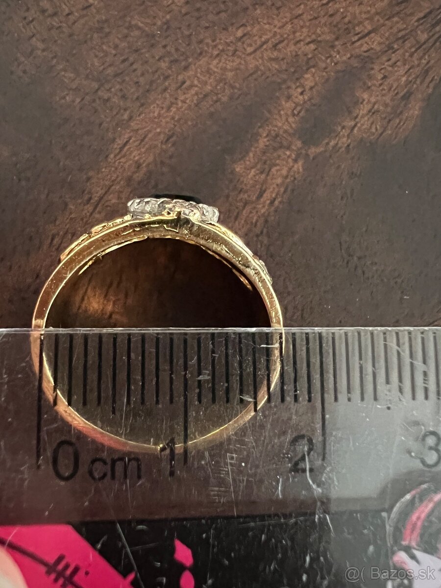 Starozitny prsten striebro a 18k zlato - 4