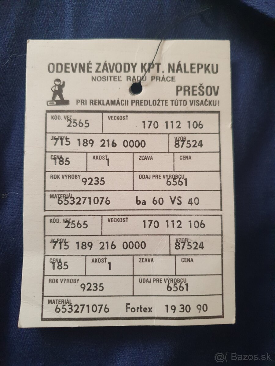 RETRO pracovný odev ČSD - 4