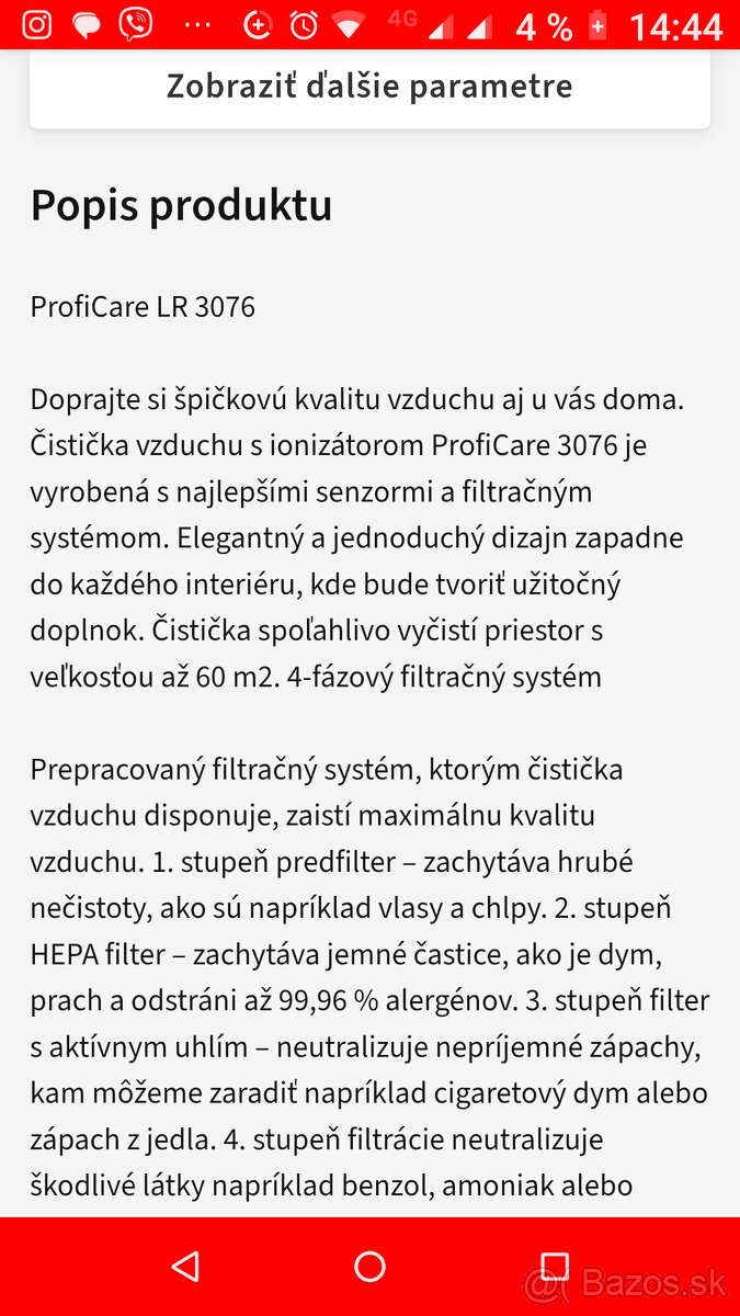 Čistička vzduchu Proficare PC LR3076 - 4