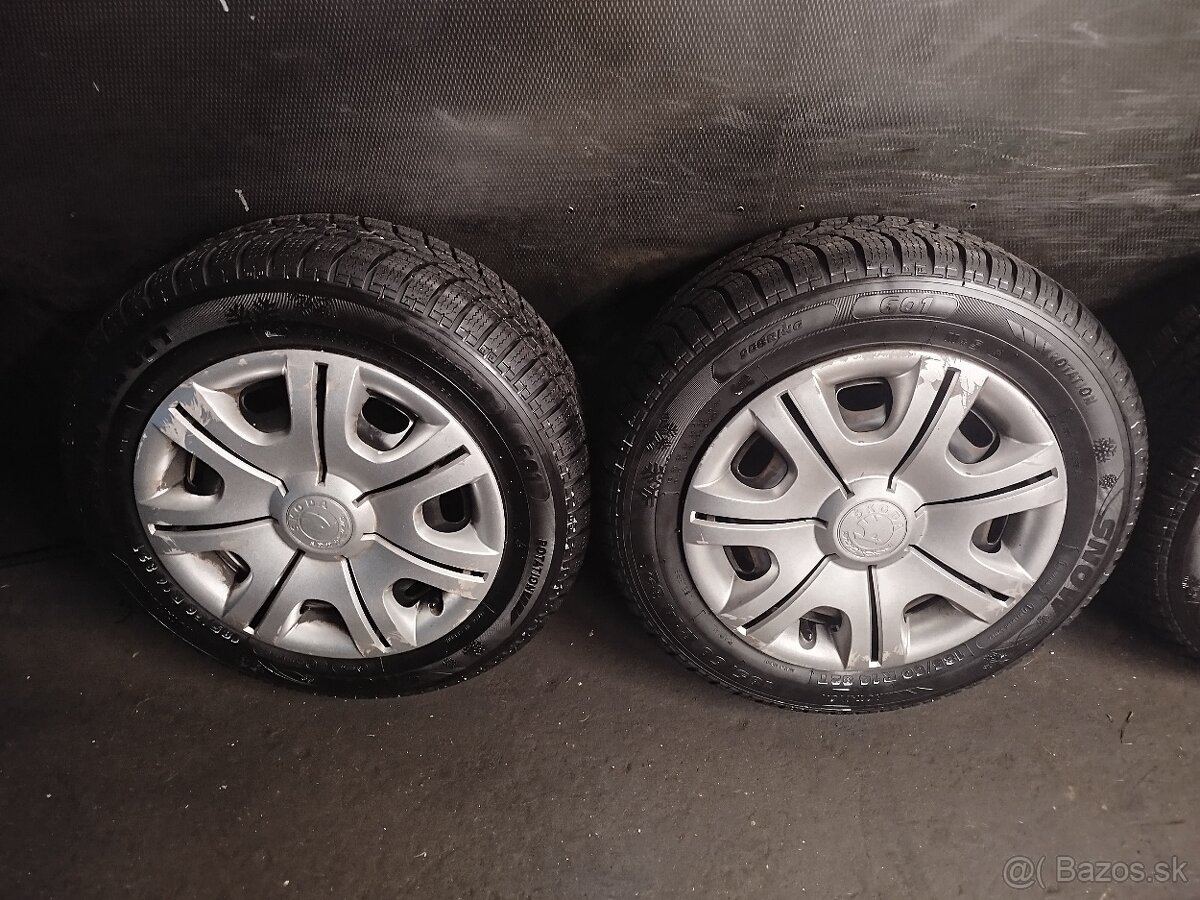 5x100 R14 185/60 R14 zimné 8mm originál škoda - 4