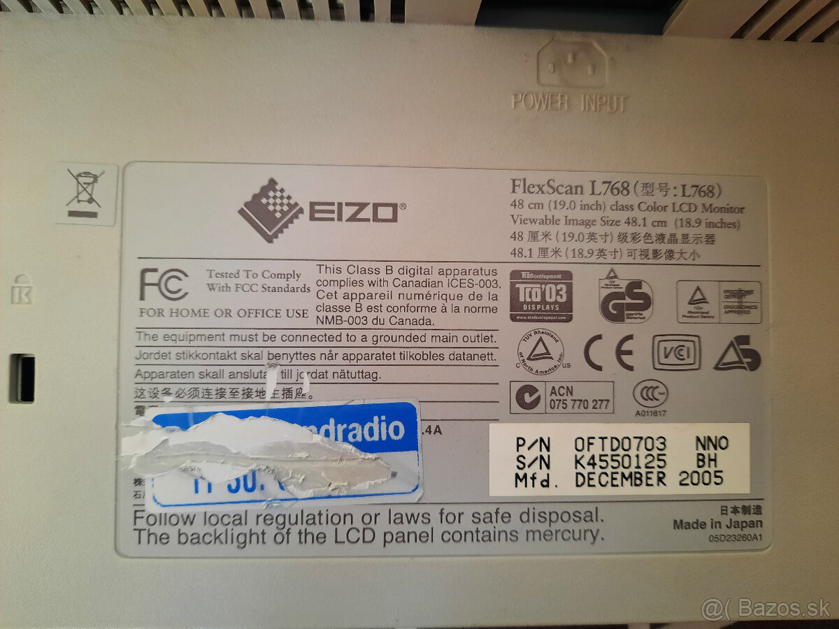 EIZO FlexScan L768 19" LCD monitor - 4