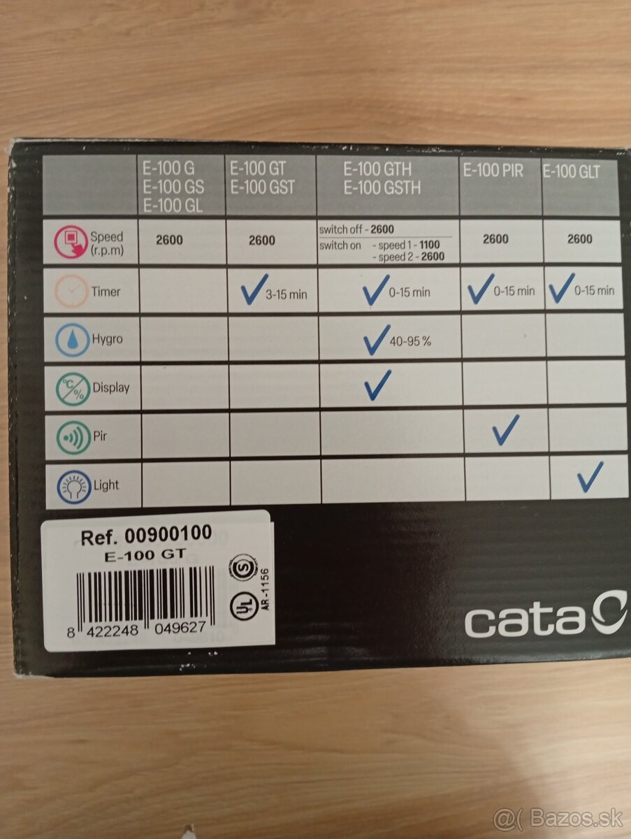 Kupelnovy odsavac Sapho Cata E100 GT 2ks - 4