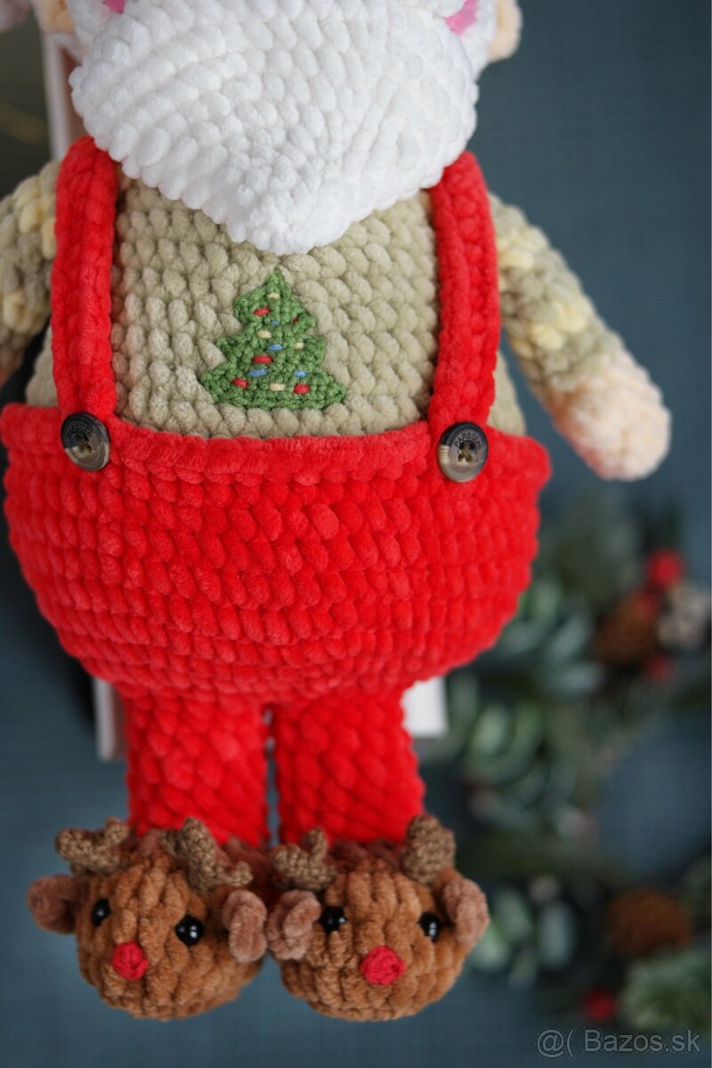 Vianočná háčkovaná hračka plyšový Santa Claus - 4