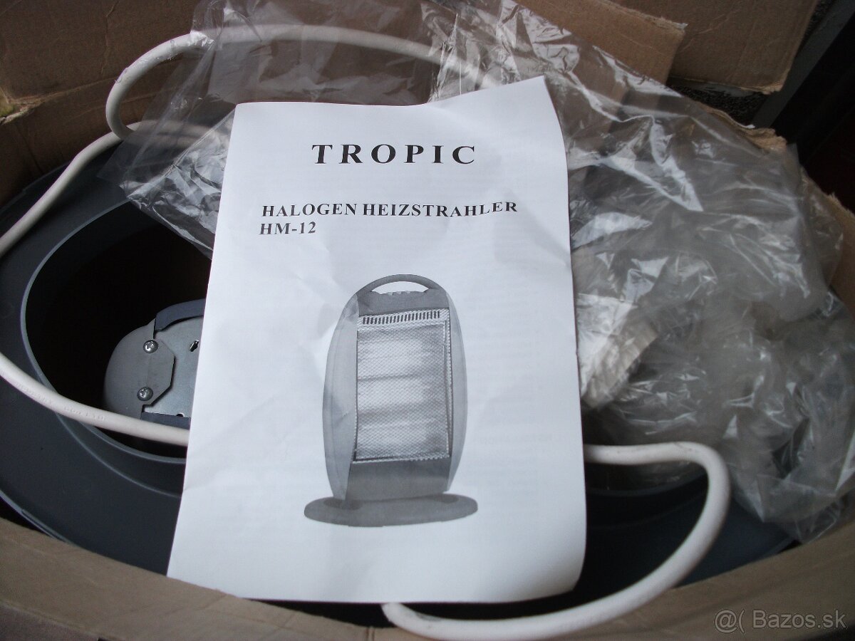 Predám nový,elektrický-halogenový ohrievač-1200W. - 4