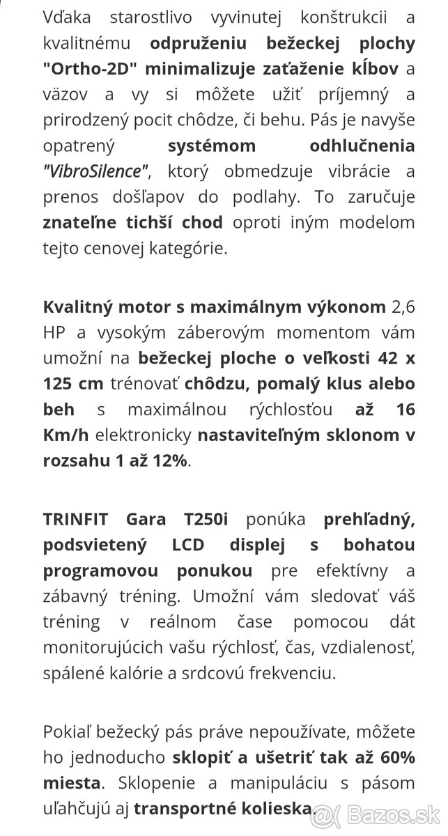 Bežecky pás Trinfit Gara T250 - 4