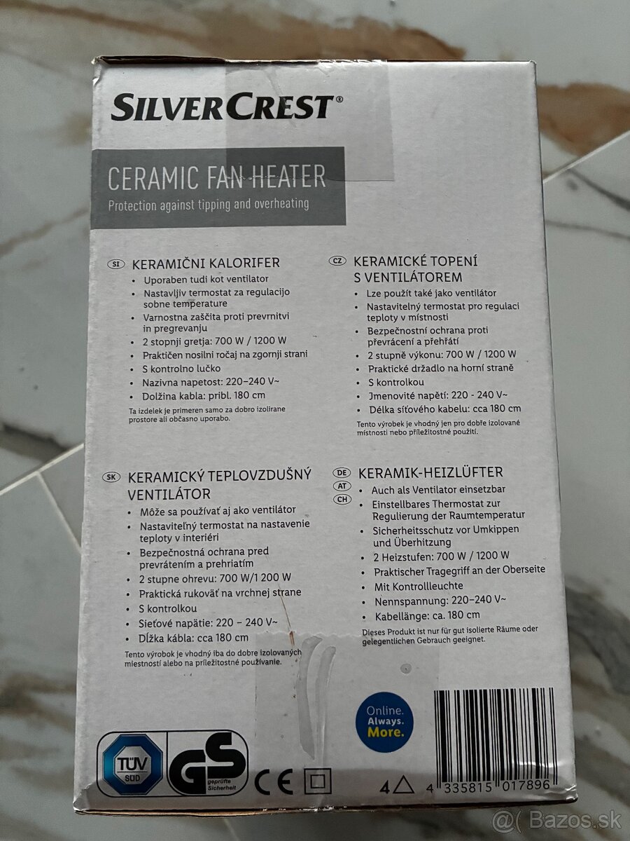 Keramický teplovzdušný ventilátor nový - 4