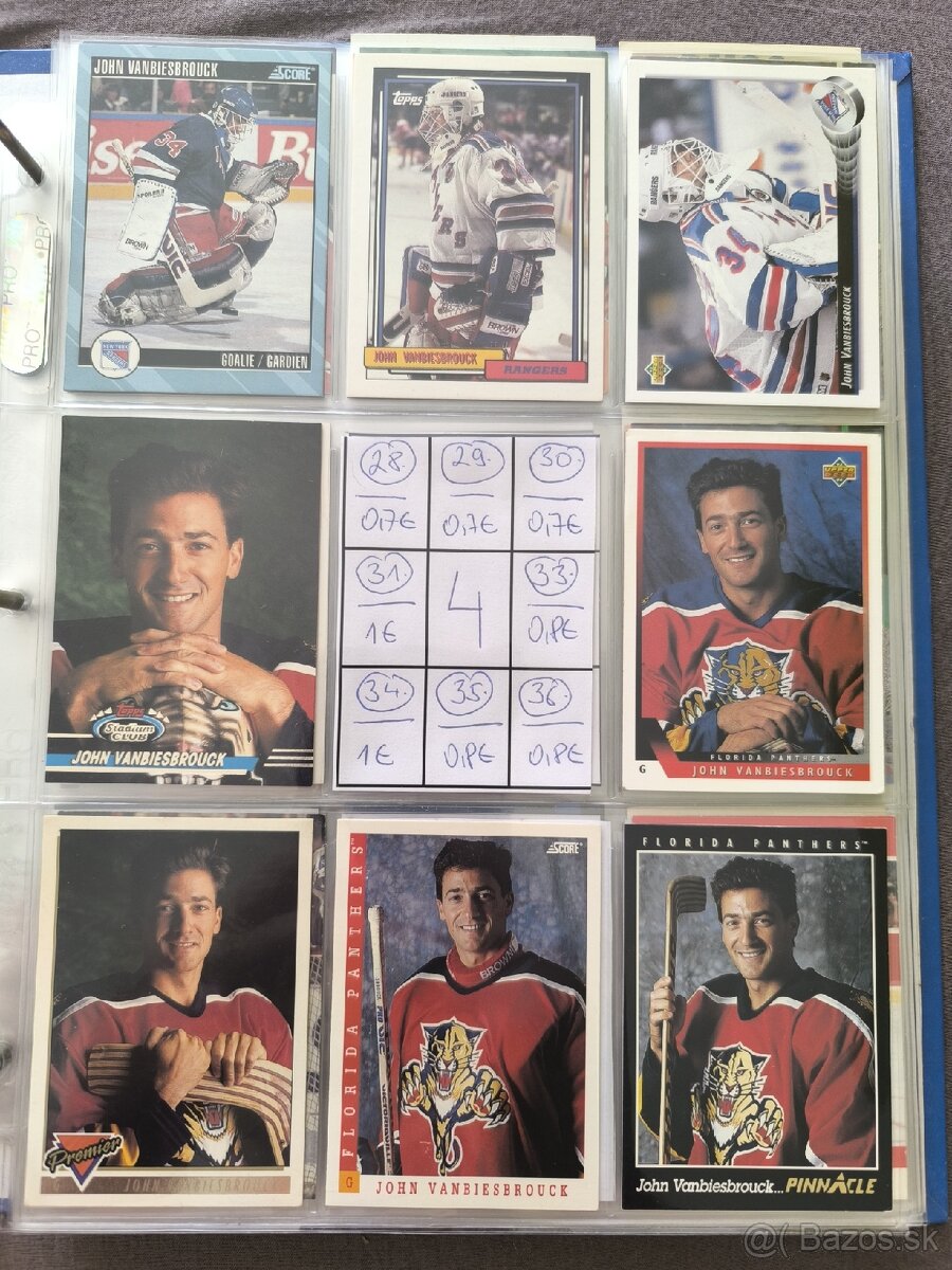 Hokejové kartičky - John Vanbiesbrouck 1 - 4