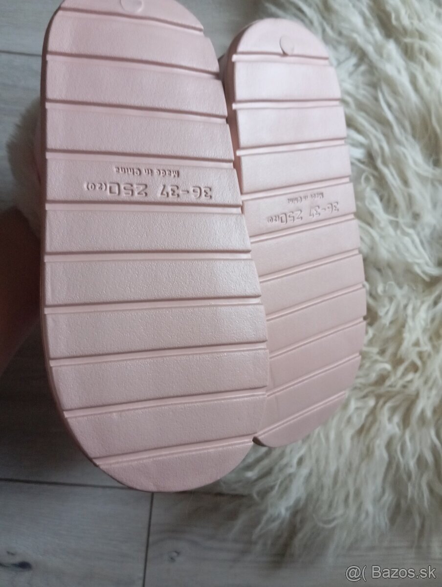 Ružové papuče s kožušinkou - 4