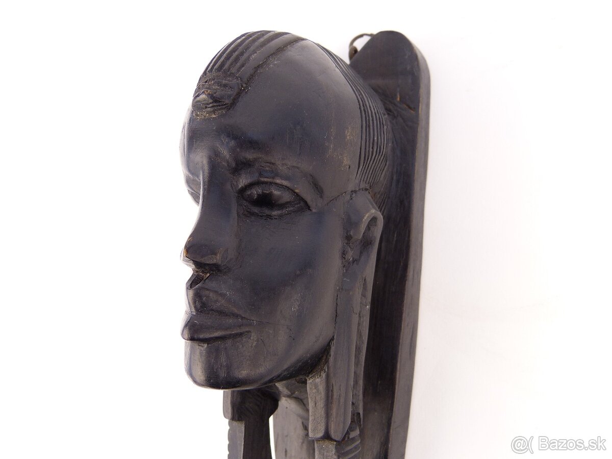 Africká Ebenová Busta - Maasai Bojovník - 4