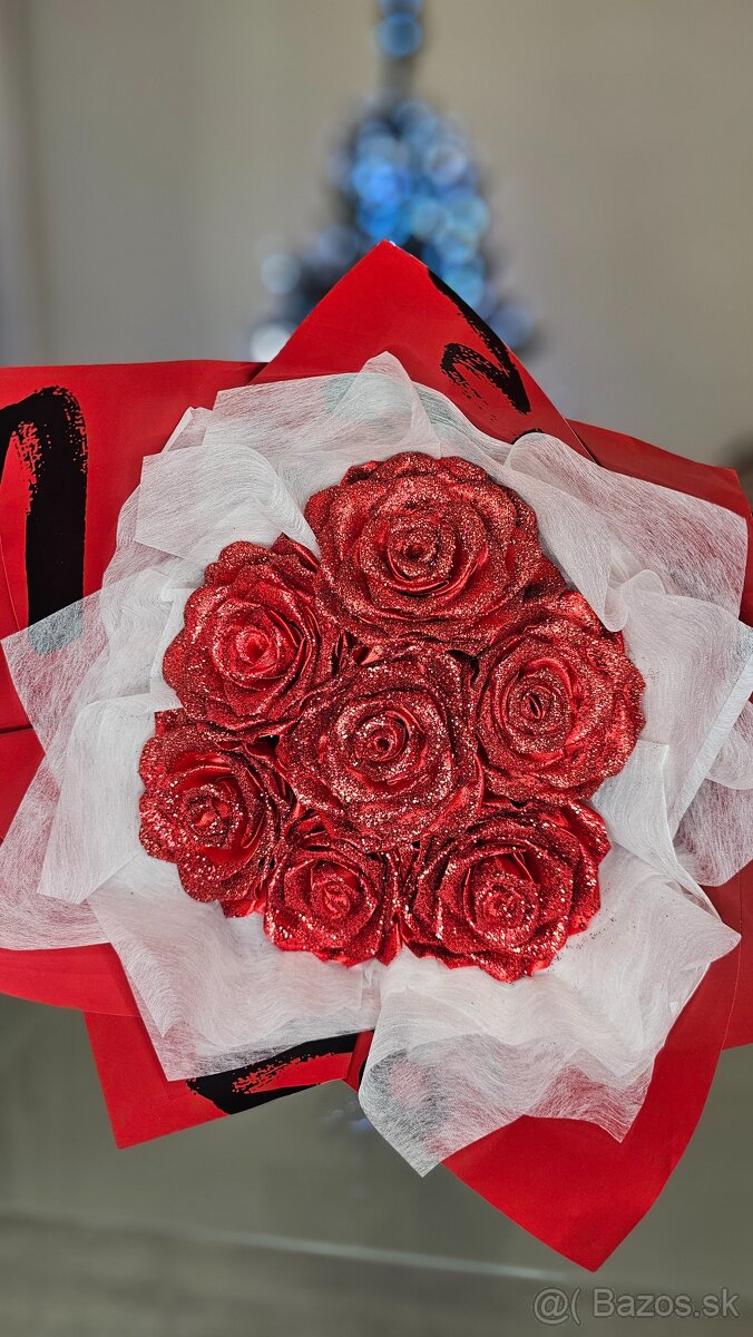 Kytica 7 trblietavých ruží - 4