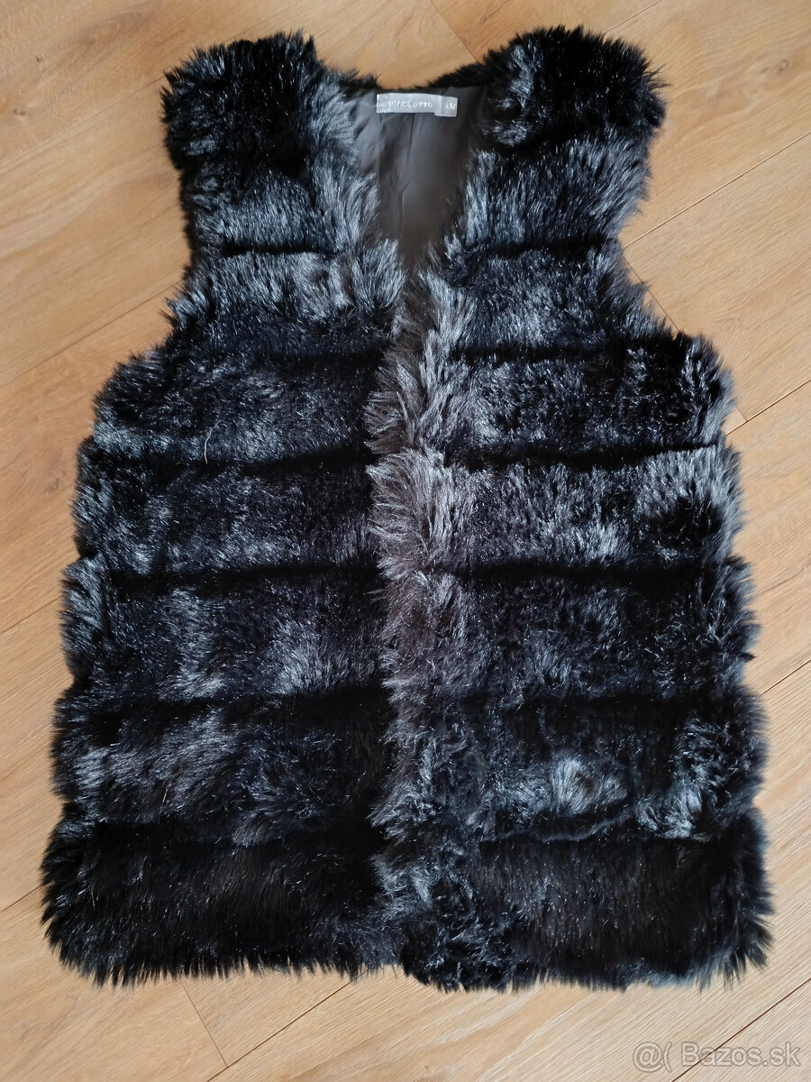 Kožušinová vesta čierna, UNI - 4