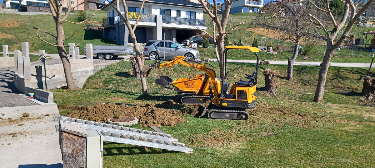 Zemné a výkopove práce, prenájom minibager+minidumper doprav - 4