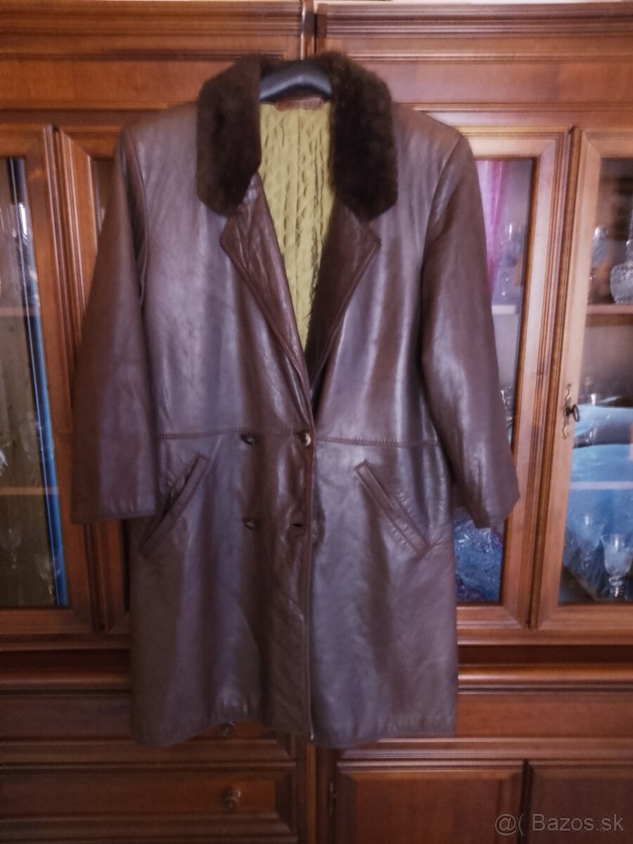 Kožený dámsky kabát číslo 42 - 4