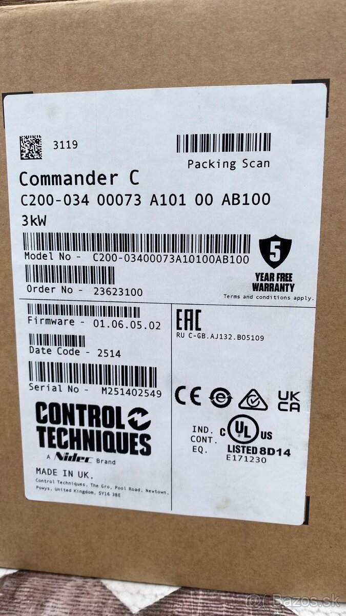 Frekvenčný menič 3kW+motor 2,2kW - 4