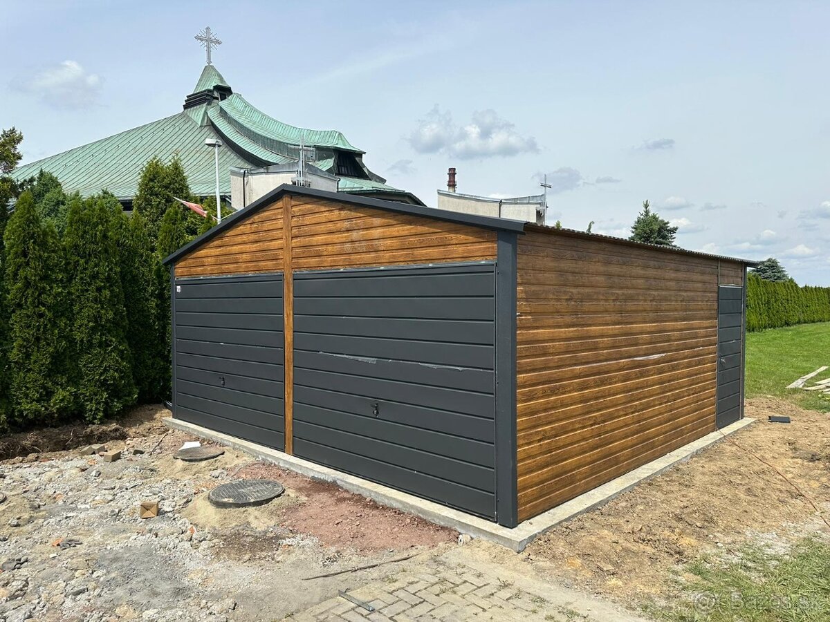 Plechová garáž 6x6m - 4