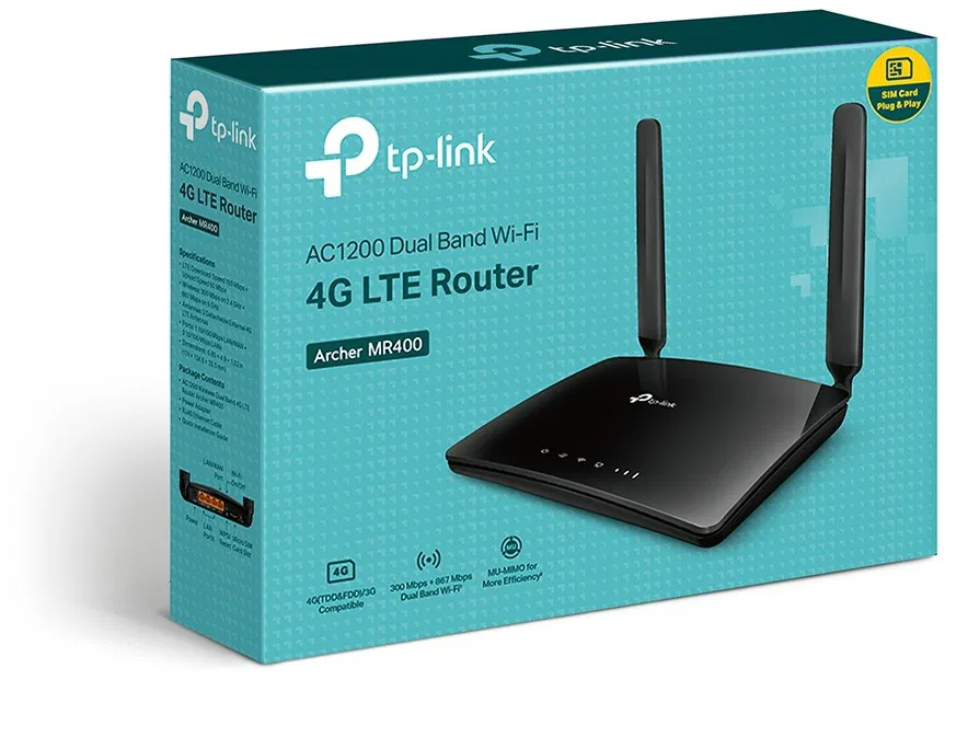 5G SIM Wi-Fi router, TP-Link Archer MR400 - 4