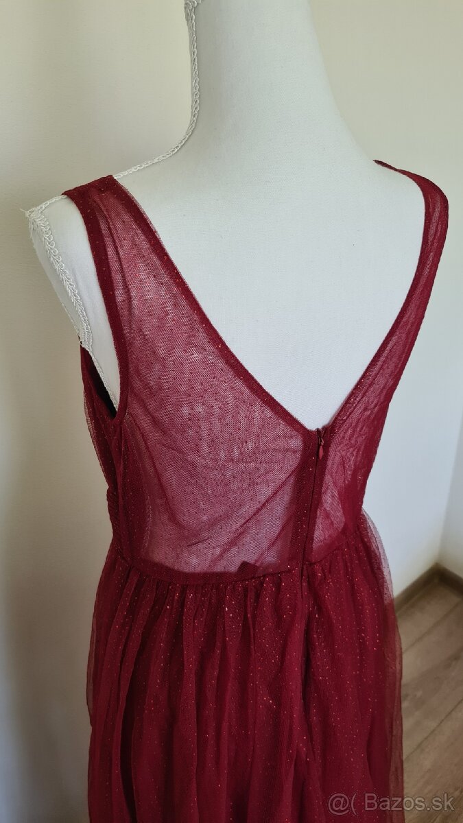 Tmavočervene šaty L - 4