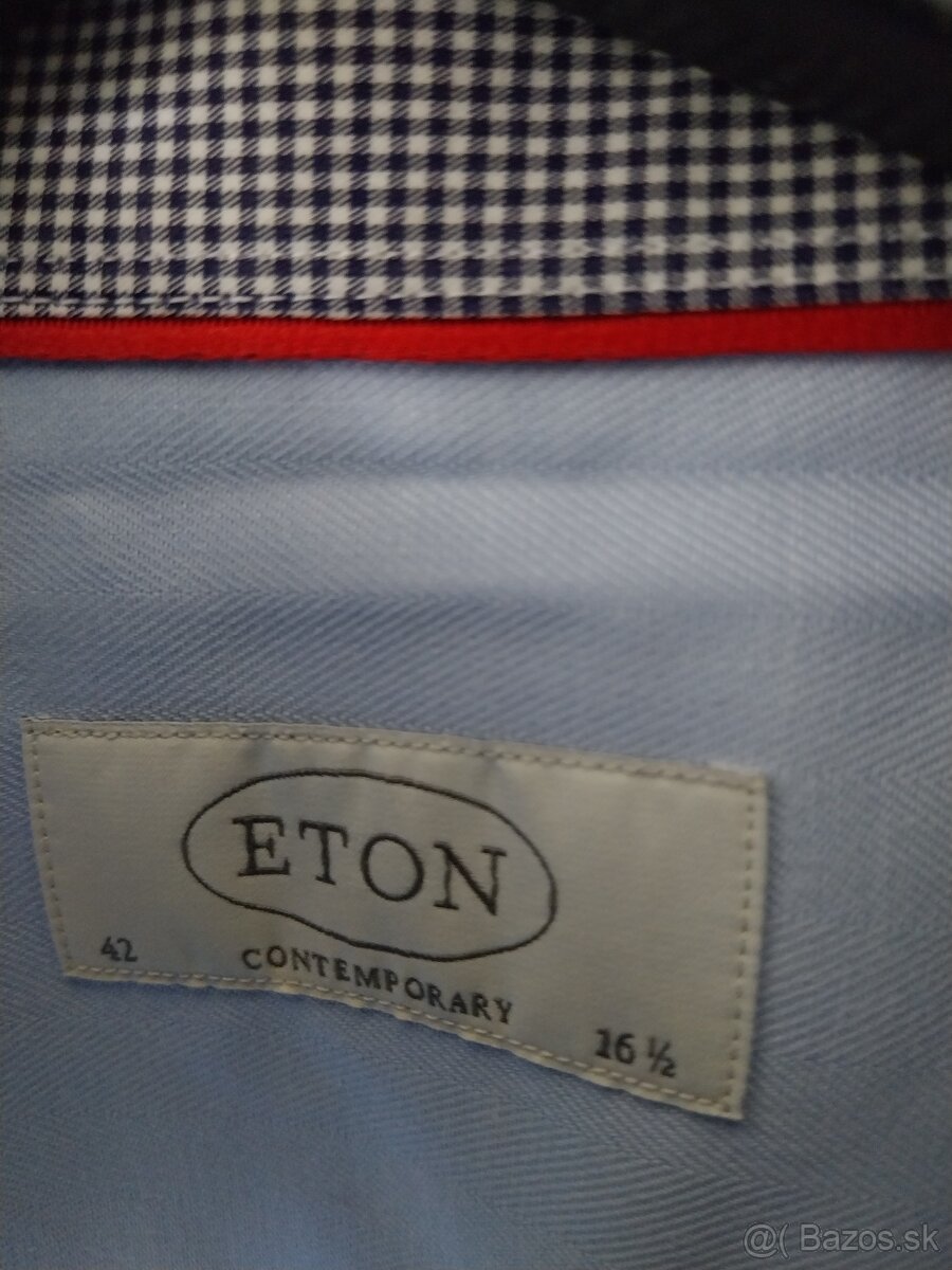 Eton bledomodra pánska košeľa 42 - 4