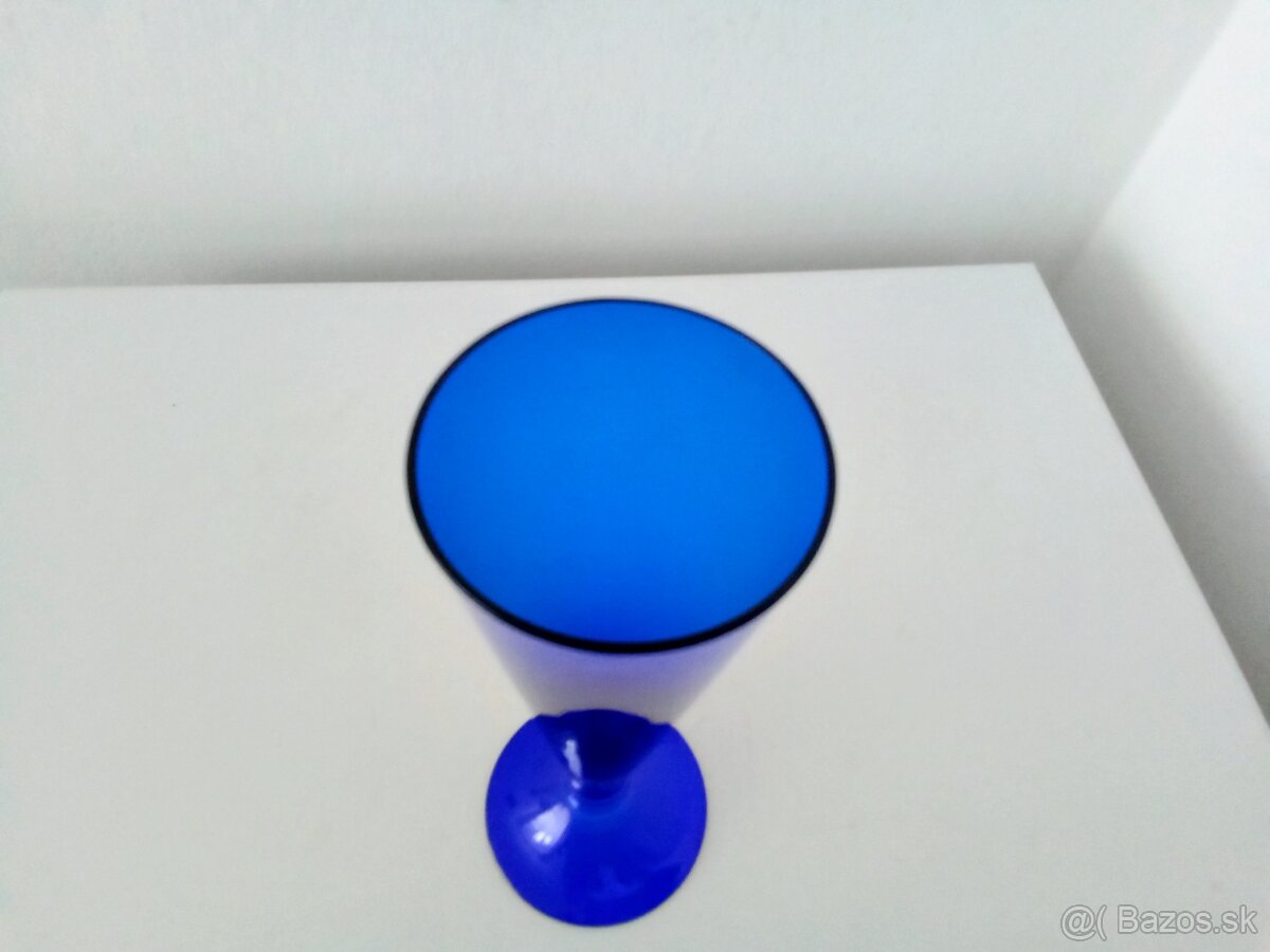 Modrá, skleněná váza - 4