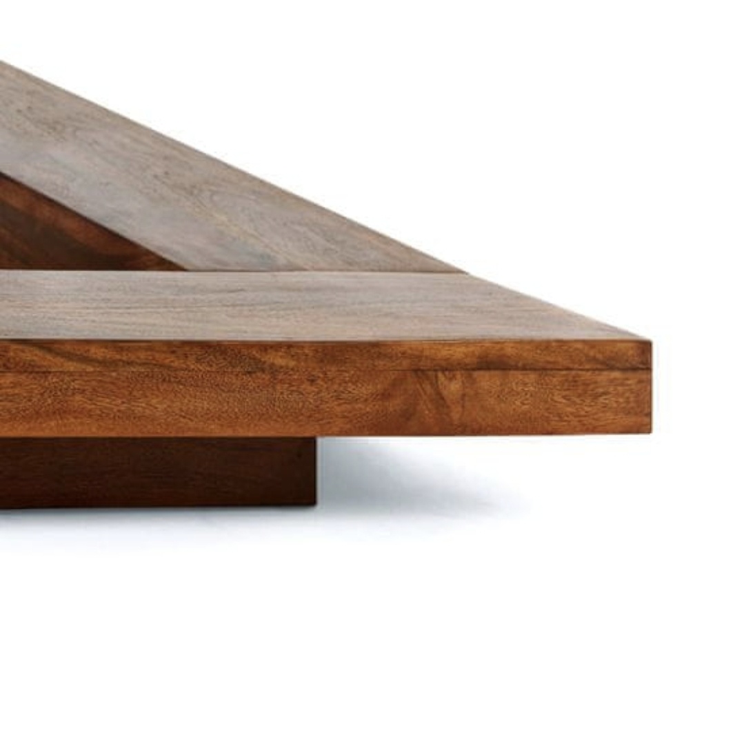 Moderná japonská posteľ, akáciové drevo, NOVÁ - 4