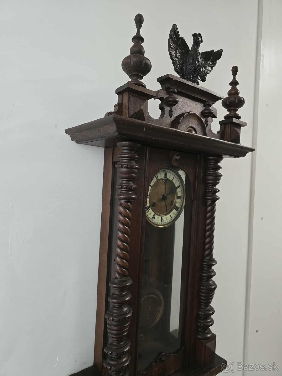 Starožitné drevené hodiny s melódiou - 4