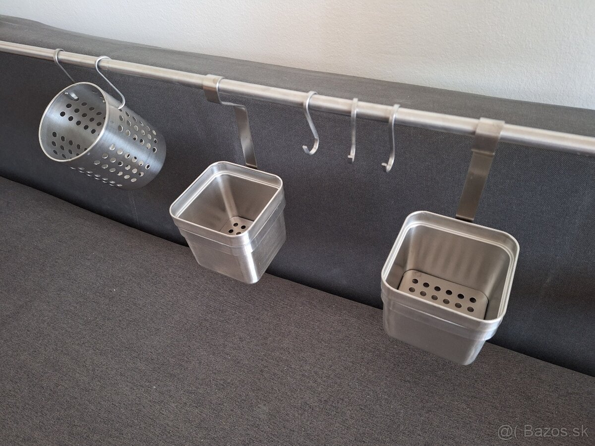 Koľajnička, háky, nádoby, nehrdzavejúca oceľ, 112 cm - 4