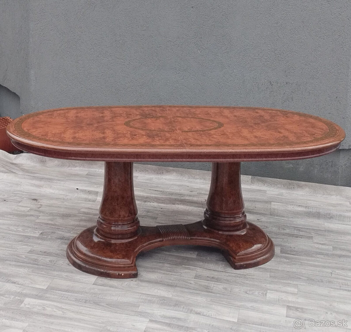 Stôl oválny rozkladací taliansky ” EDDI ROSSE “ . - 4