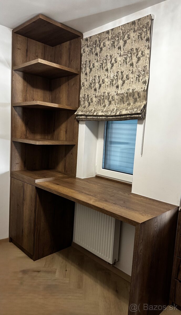 Predám nábytok do izby – Dub Halifax Tabakový (skriňa, stôl - 4