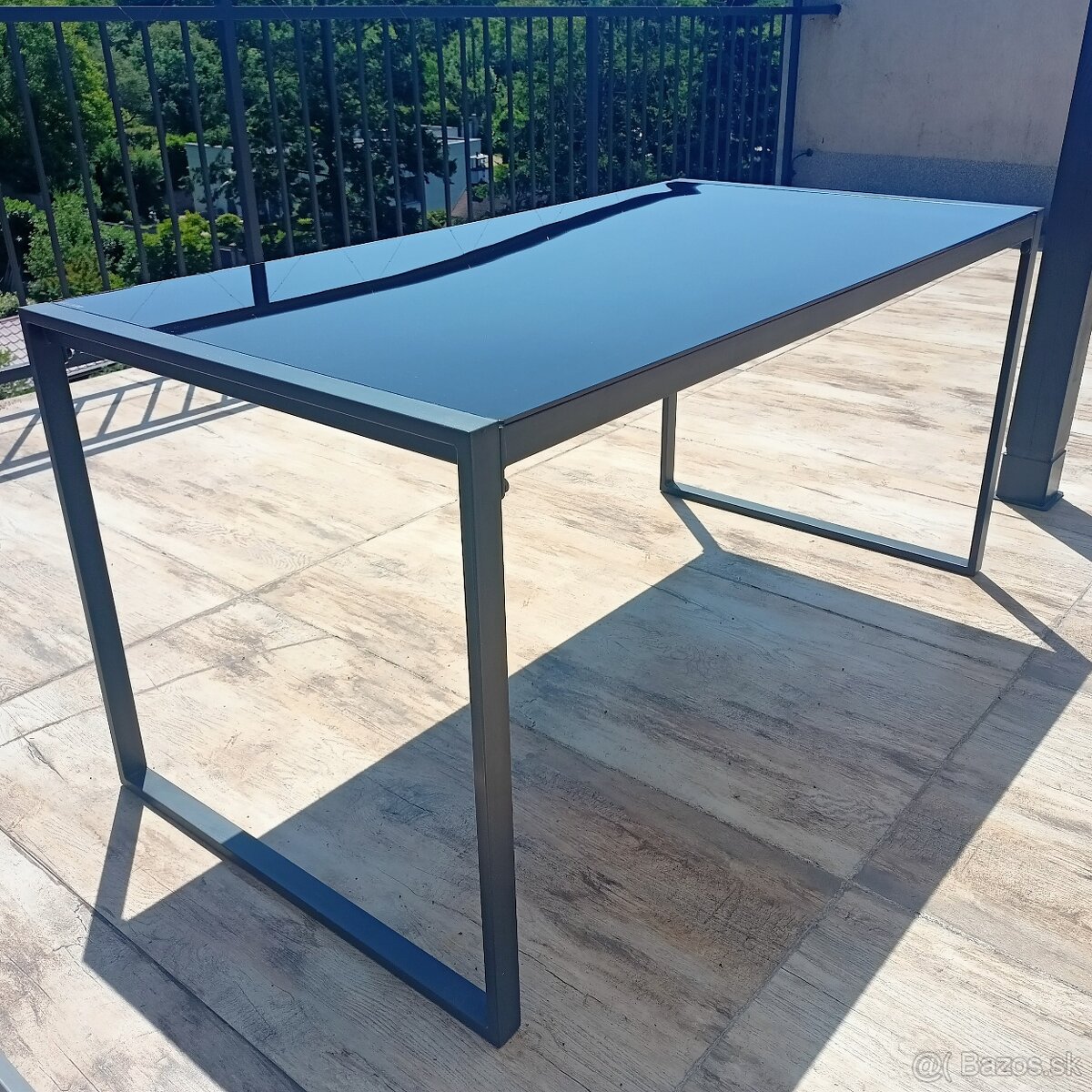 Záhradný jedálenský stôl antracit - 4