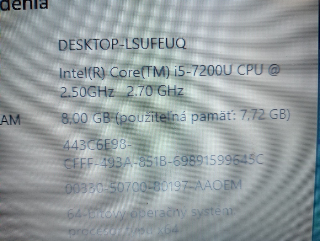 predám notebook DELL LATITUDE 3580 ,Intel core i5 7200u - 4