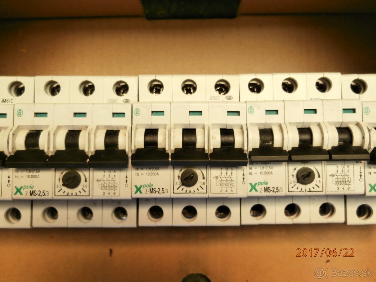 Ochrany motorov od 0,63A do 32A. - 4