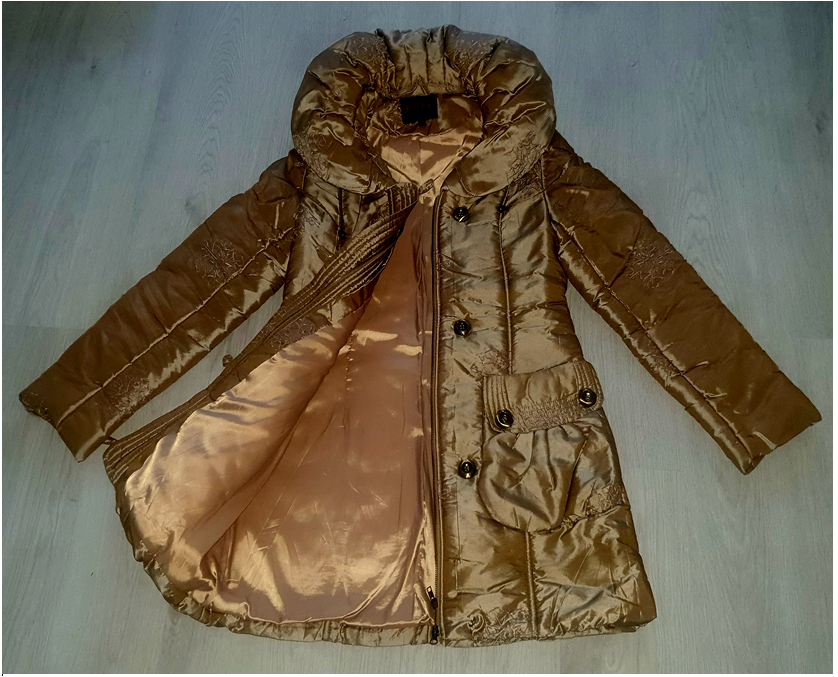 Zimná bunda zlatá v.L - 4