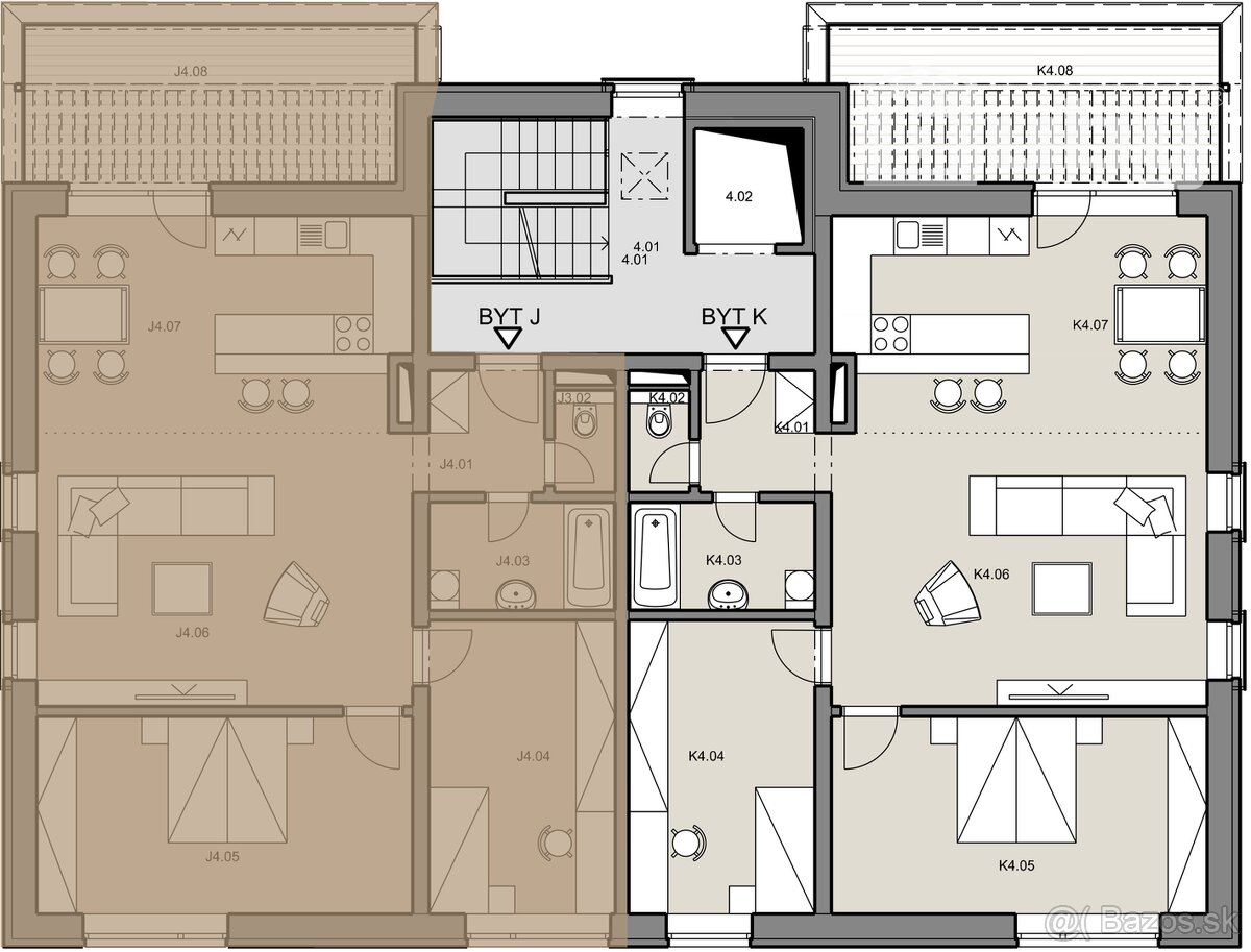 3 izbový byt s terasou č. IB_7J na predaj, Martin - širšie c - 4