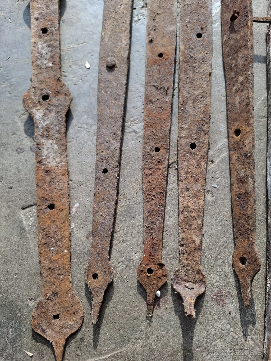 Starožitné pánty, závesy ručne kované - 4