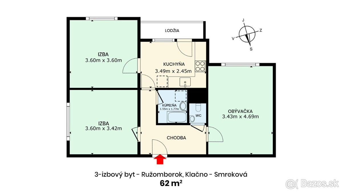 3-izbový byt - Ružomberok, Smreková - 4
