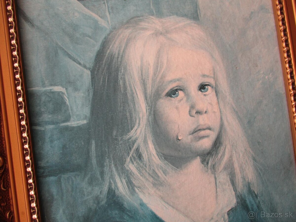 Obraz - Plačúce dievča Bragolin s krásnym rámom - 4