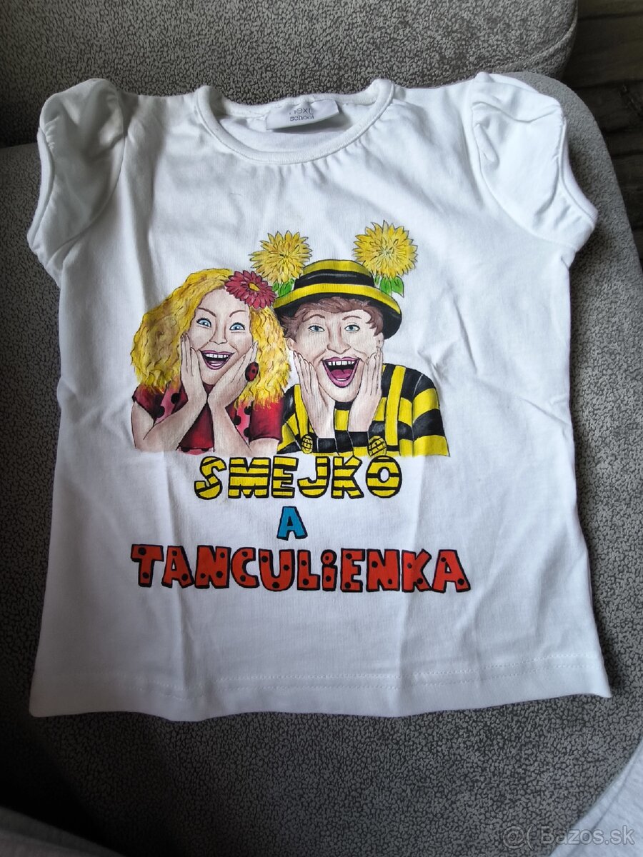 Dve ručne maľované tričká smejko a tanculienka - 4