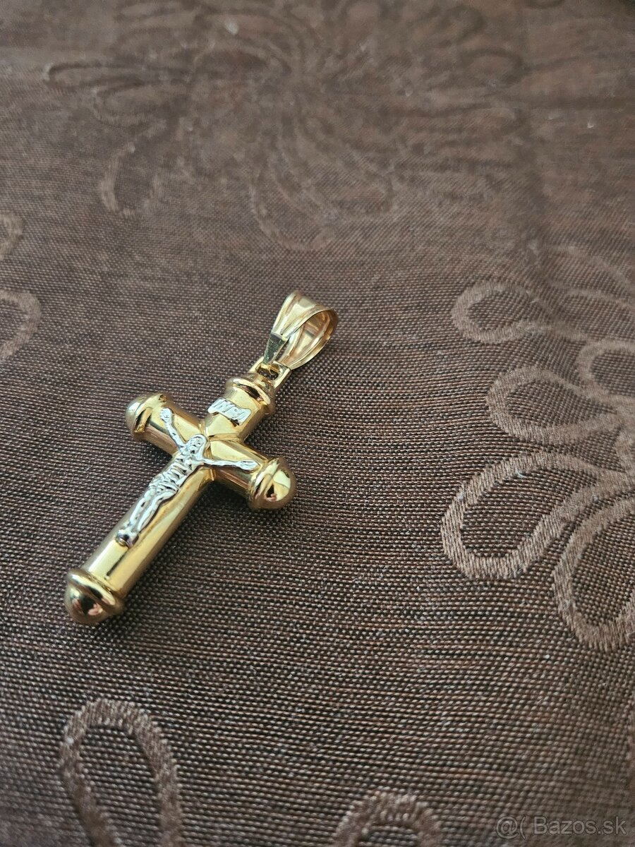 Zlatý prívesok kríž - 4