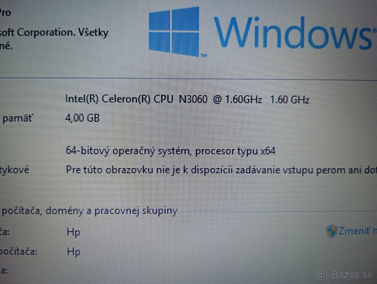 predám notebook HP 250 G6 , WINDOWS 8 - 4