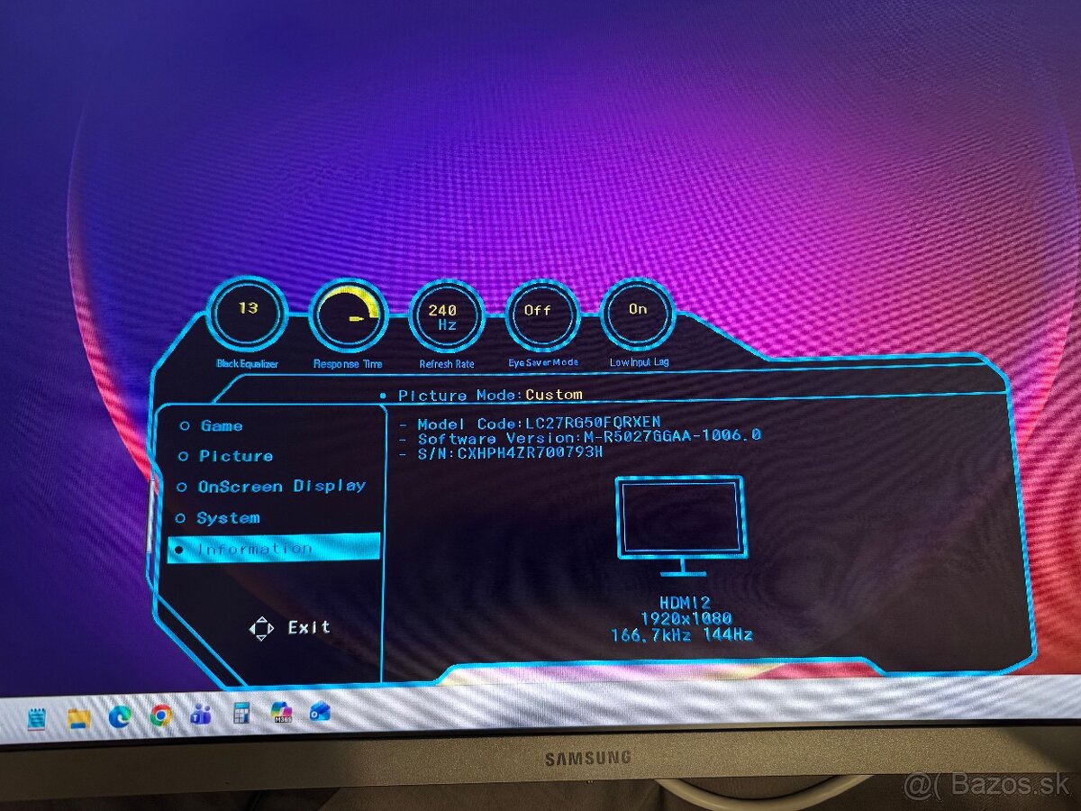monitor Samsung C27RG50F QR 27”. - 4