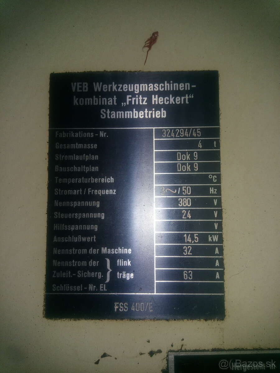 frezka konzolová Heckert, typ FSS 400 E - 4