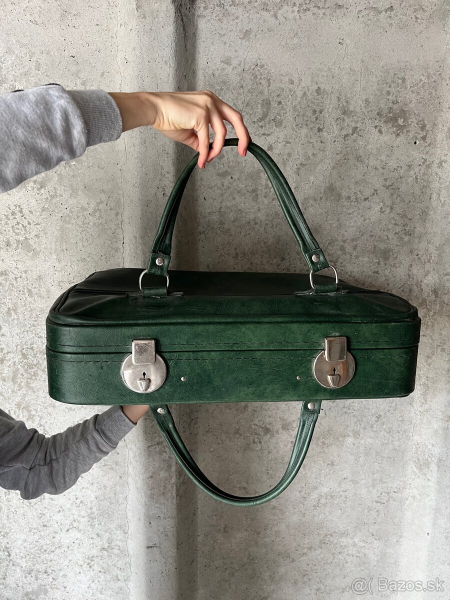 Kožená aktovka/ kufor/ kabelka I retro I vintage - 4