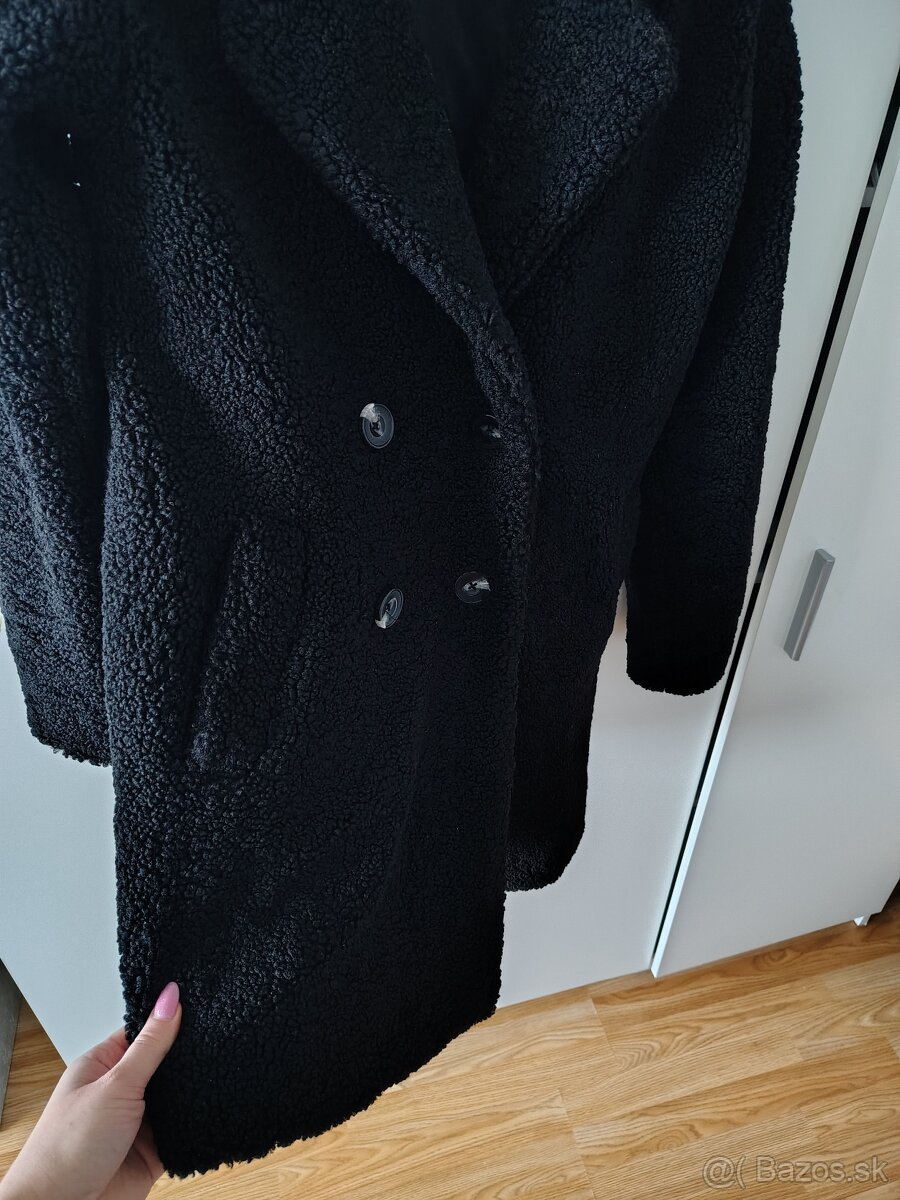 Teddy čierny kabát - 4