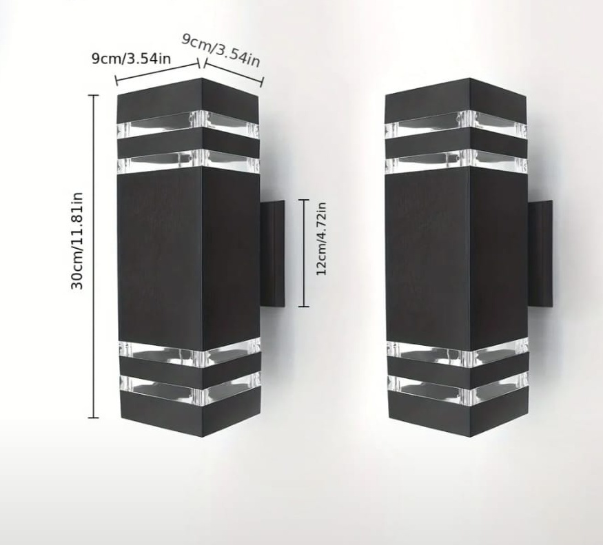 2ks Nástenná lampa vonkajšia E27 pätica - 4