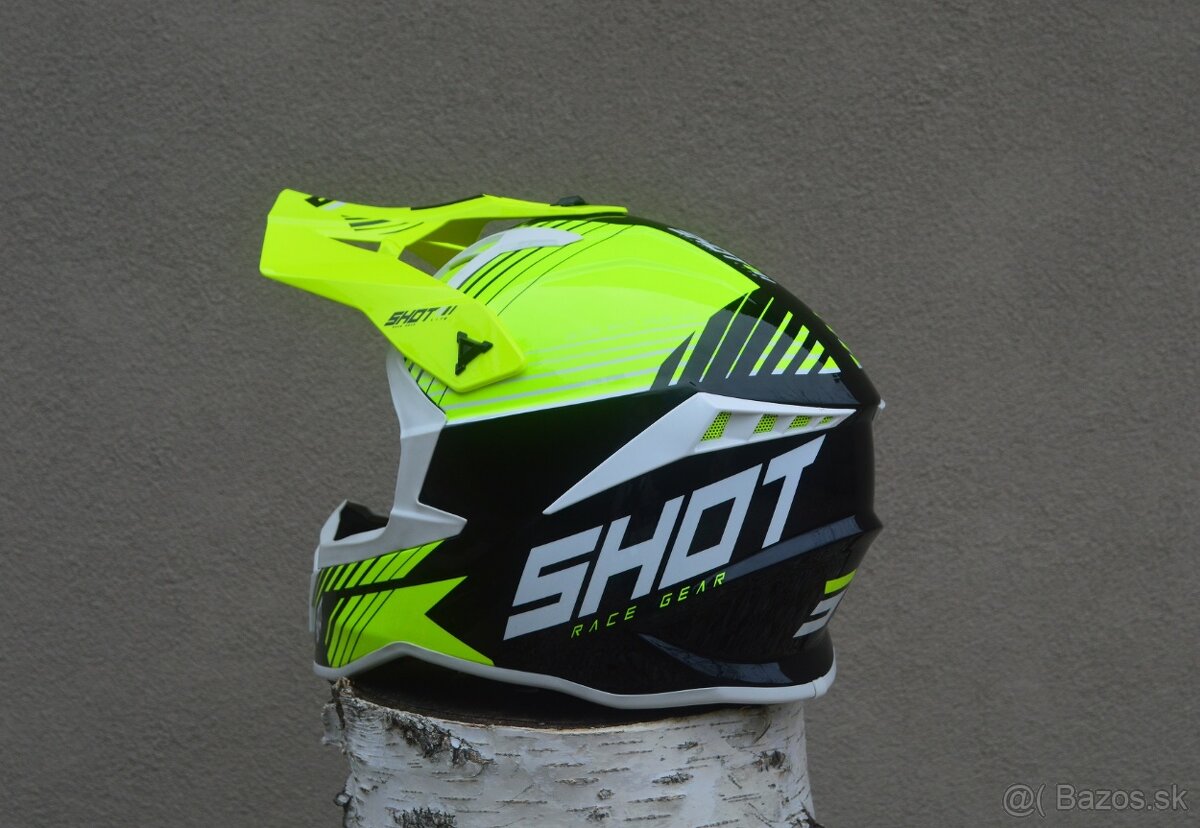 SHOT žltá neon CARBON Kevlar, prilba okuliare - 4