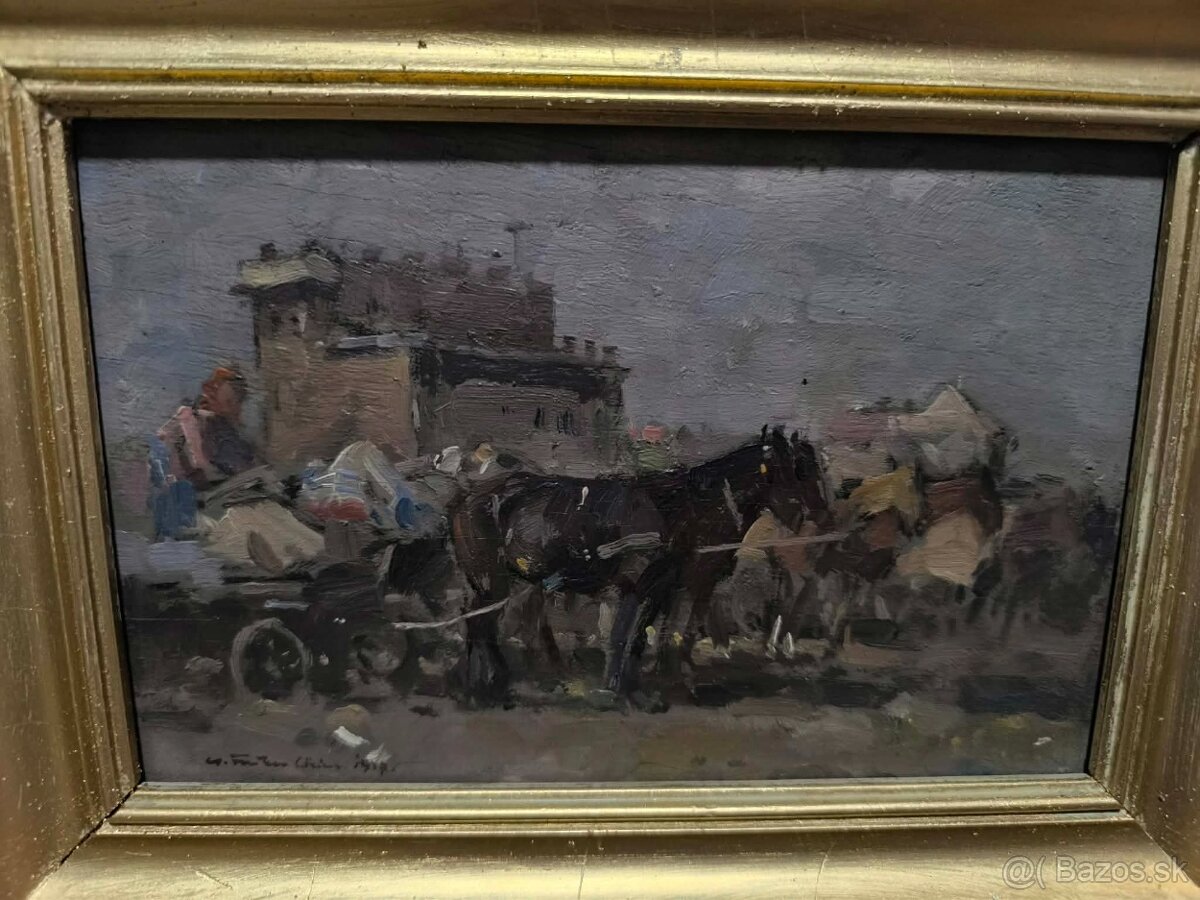 Farkaš Csallokoz Lorinc- stará olejomaľba - 4