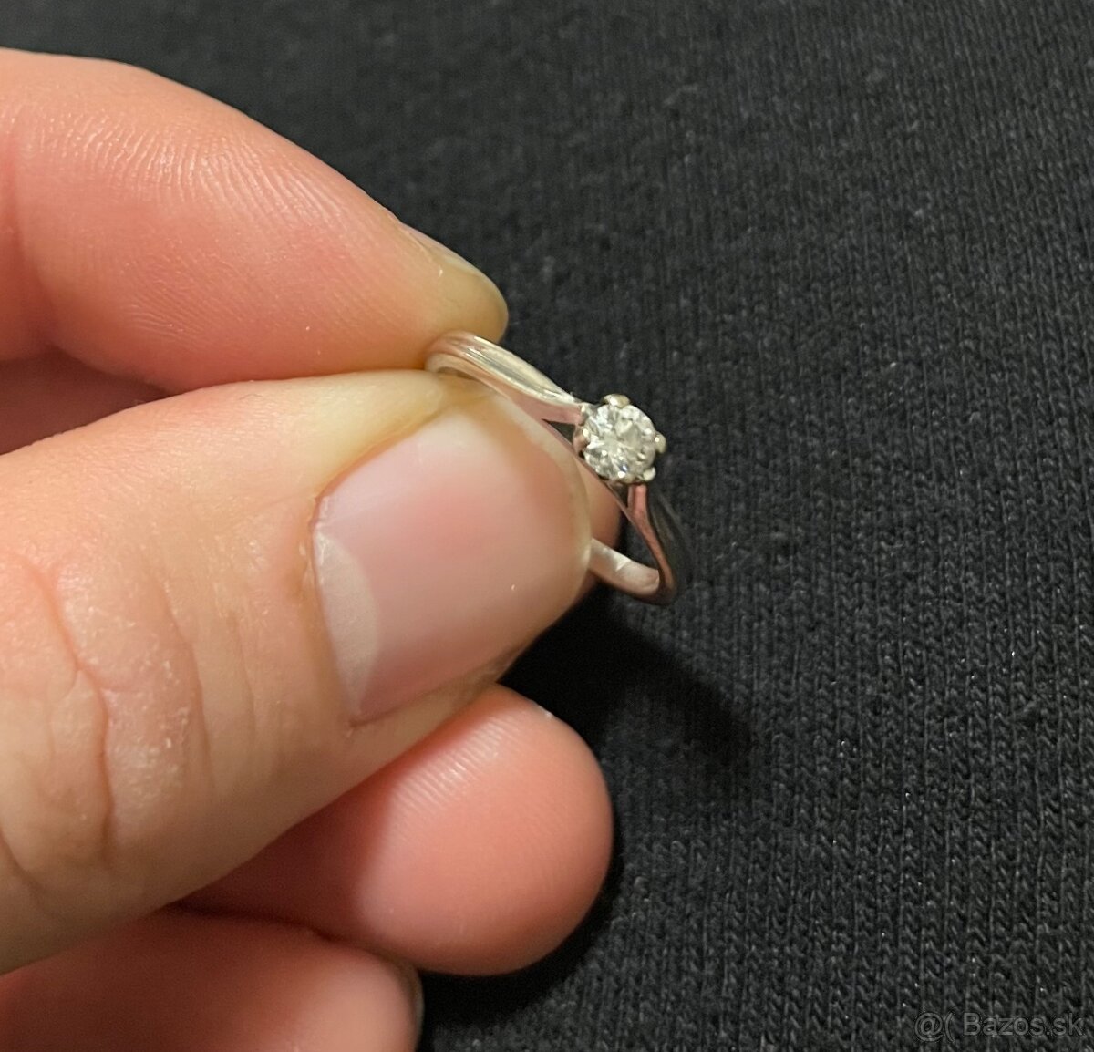 Diamantový prsteň s bielym zlatom - 4