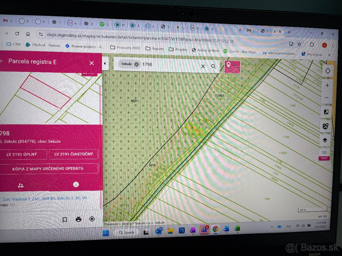 PREDAJ POZEMKOV -k.u. Sekule (LV č.2191 - 4