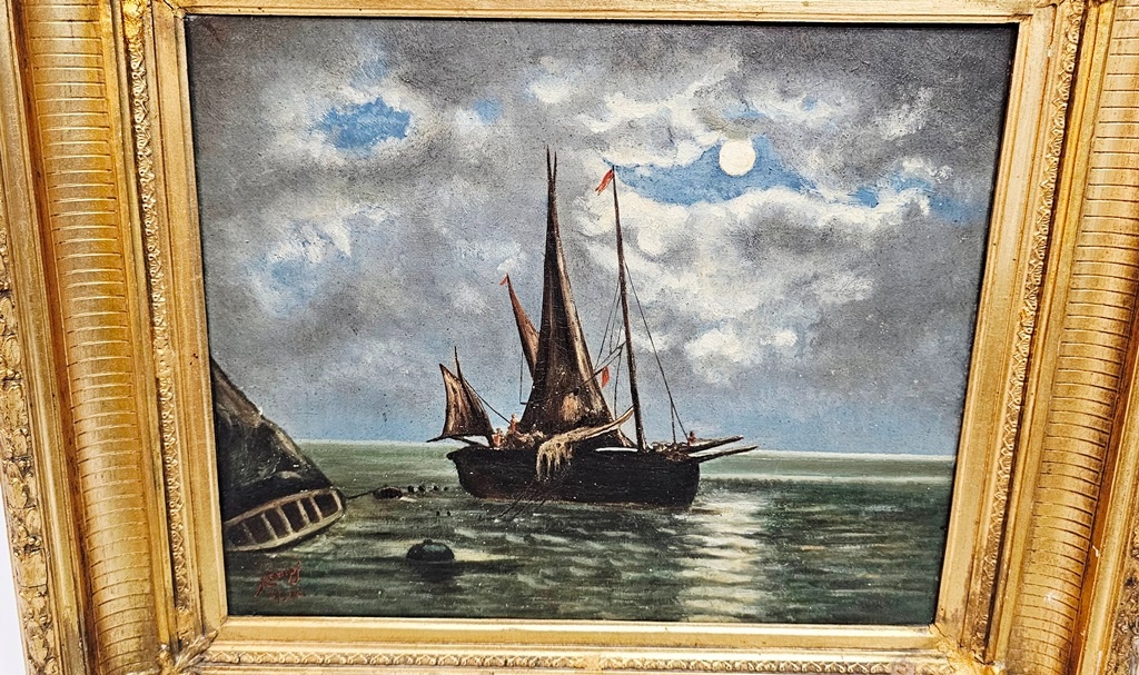 Eugen Kampf plachetnica olejomaľba - 4