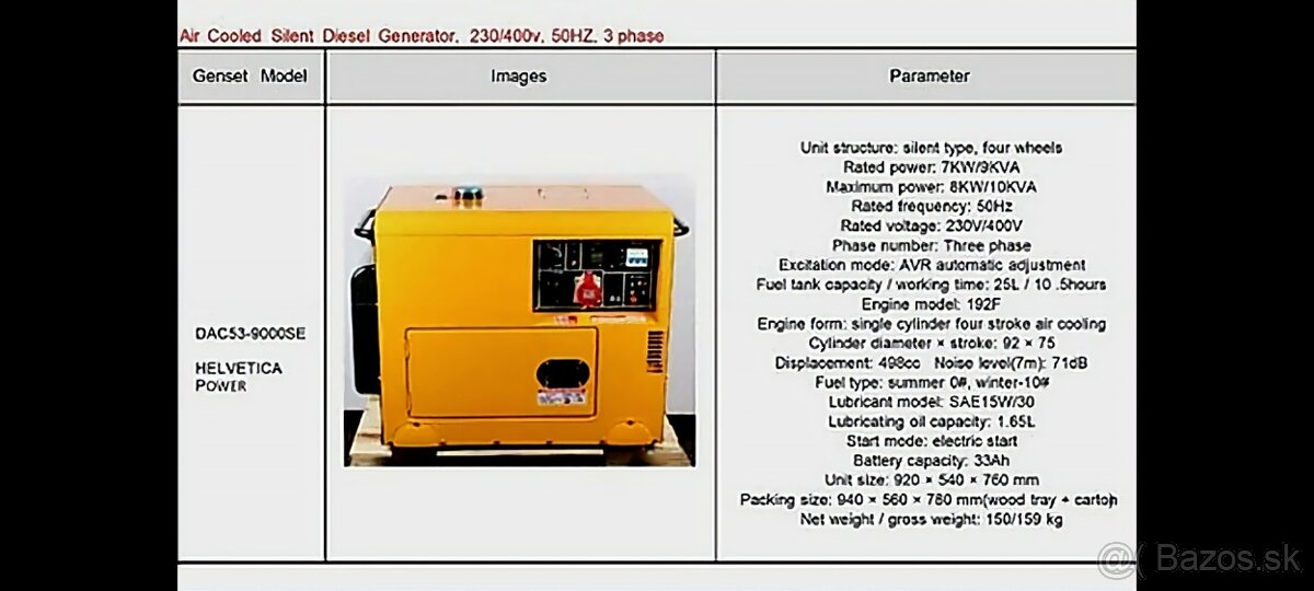 Diesel generator 10kVA elektrocentrala naftovy NOVY - 4